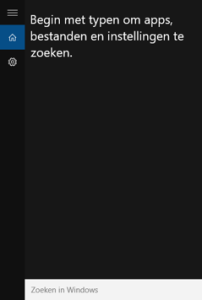 Windows 10 zoekvenster